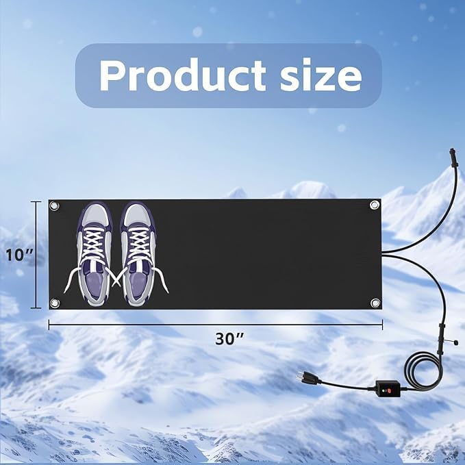 NexiPro Snow Melting Mats, Heated Outdoor Mats for Walkways, Electric Snow Melting Mats for Decks and Sidewalks, Trusted No-Slip Snow and Ice Melt Heated Sidewalk Mat (10 x 30) 4PCS - Image 3
